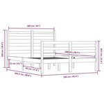 vidaXL Cadre de lit Bois de pin massif 160x200 cm Blanc
