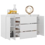 vidaXL Buffet et 3 tiroirs Blanc brillant 120x41x75 cm Bois ingénierie