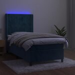 vidaXL Sommier à lattes de lit matelas LED Bleu foncé 80x200cm Velours