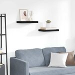 vidaXL Étagères murales flottantes 2 Pièces noir 40x23x3 8 cm MDF