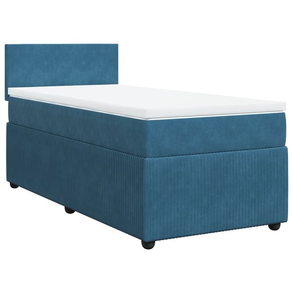 vidaXL Sommier à lattes de lit avec matelas bleu 100x200 cm