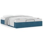 vidaXL Cadre de lit ottoman sans matelas bleu foncé 140x200 cm velours