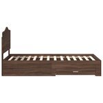 vidaXL Cadre de lit Chêne brun 75 x 190 cm Bois d'ingénierie