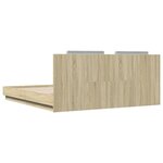 vidaXL Cadre de lit tête de lit et lumières LED chêne sonoma 200x200cm