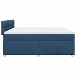 vidaXL Sommier à lattes de lit avec matelas Bleu 200x200 cm Tissu