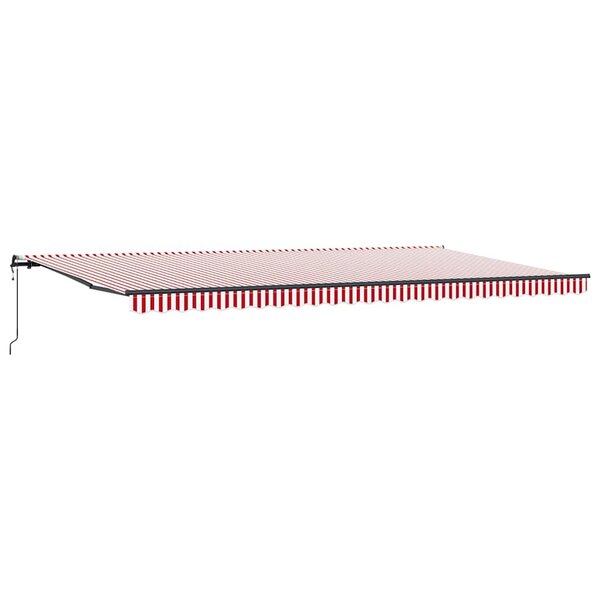 vidaXL Auvent Rétractable Rouge et blanc 600 ×350 cm tissu