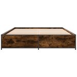 vidaXL Cadre de lit chêne fumé 120x200 cm bois d'ingénierie et métal