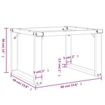 vidaXL Pieds de table basse cadre en O 60x40x38 cm fonte