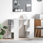 vidaXL Bureau avec étagère Blanc 90 x 50 x 75 cm Bois d'ingénierie