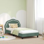 vidaXL Cadre de lit pour enfants avec tête de lit Vert Mer 90 x 200 cm