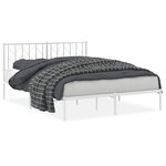 vidaXL Cadre de lit métal sans matelas et tête de lit blanc 150x200 cm