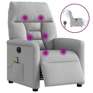 vidaXL Fauteuil de massage inclinable électrique gris nuage tissu
