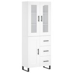 vidaXL Buffet haut Blanc 69 5x34x180 cm Bois d'ingénierie