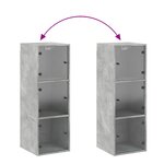 vidaXL Armoire murale avec portes en verre gris béton 35x37x100 cm