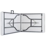 Table pliable de jardin avec 2 bancs 180 cm acier et pehd blanc 02_0018691