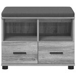 vidaXL Banc d'entrée avec coussin Gris Sonoma 60 x 38 x 46 cm