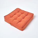 Coussin d'assise rehausseur en coton Terracotta  50 x 50 x 10 cm - HOMESCAPES