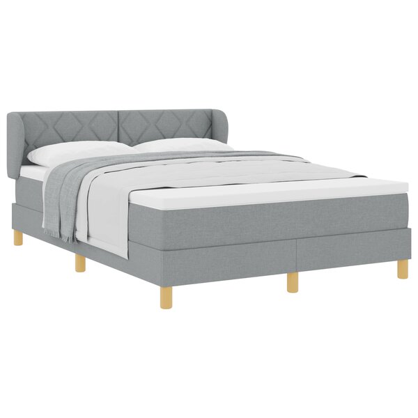 Lit box spring vidaXL avec matelas Gris clair 140x200 cm Tissu