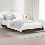 vidaXL Cadre de lit sans matelas chêne fumé 100x200 cm bois ingénierie