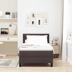 vidaXL Lit à ressorts avec matelas Marron foncé 90 x 190 cm tissu