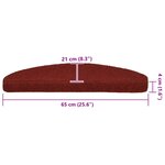 vidaXL Tapis d'escalier autocollants 20 pièces 65 x 21 x 4 cm Bordeaux Rouge Demi-rond Grand