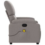 vidaXL Fauteuil de massage inclinable Taupe Tissu