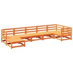 vidaXL Salon de jardin 7 Pièces cire marron bois de pin massif