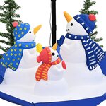 vidaXL Arbre de Noël neigeux avec base de parapluie Bleu 170 cm PVC