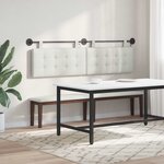 vidaXL Tête de lit suspendue Avec lumière LED Blanc Simili cuir