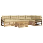vidaXL Ensemble de canapés d'extérieur 6 pc Blanc et Beige Polyester