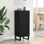 vidaXL Buffet Chêne noir 34 5 x 34 x 90 cm Bois d'ingénierie et fer