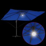 vidaXL Parasol déporté Roma avec LED  bleu azur  352x251x265 cm en aluminium.