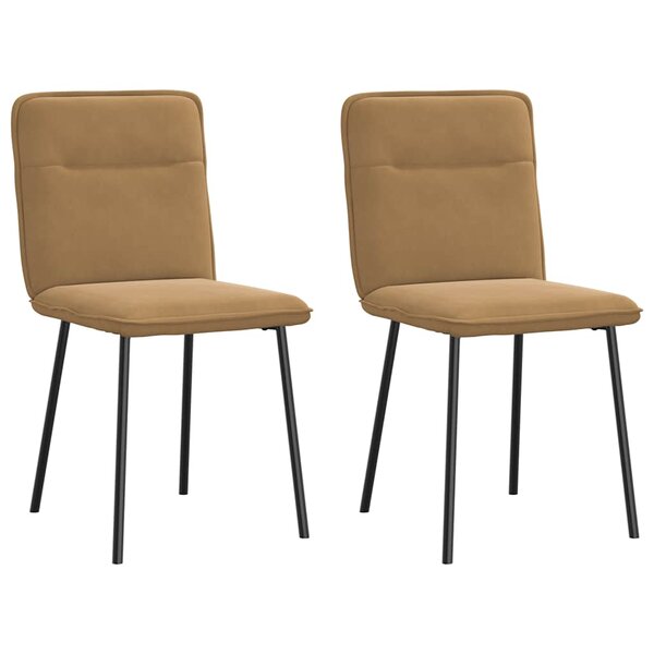 vidaXL Chaises à manger lot de 2 Marron Velours