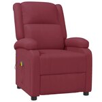 vidaXL Fauteuil de massage Rouge bordeaux Similicuir