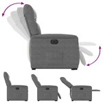 vidaXL Fauteuil inclinable électrique gris foncé tissu microfibre