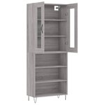 vidaXL Buffet haut Sonoma gris 69 5x34x180 cm Bois d'ingénierie