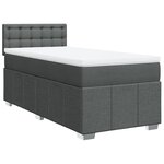 vidaXL Sommier à lattes de lit avec matelas Gris foncé 90x200 cm Tissu
