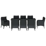vidaXL Ensemble de salle à manger pour jardin 9 Pièces Noir Poly rotin