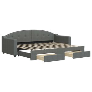 vidaXL Lit de jour avec gigogne et tiroirs sans matelas 80x200 cm