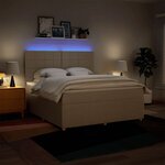 vidaXL Sommier à lattes de lit avec matelas Crème 180x200 cm Tissu