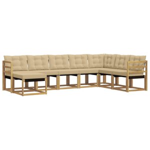 vidaXL Ensemble de canapés d'extérieur 8 pc Blanc et Beige