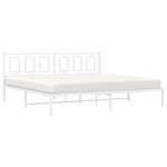 vidaXL Cadre de lit métal sans matelas et tête de lit blanc 193x203 cm