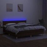 vidaXL Sommier à lattes de lit matelas et LED Marron foncé 160x200 cm