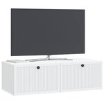 vidaXL Meuble TV mural Blanc 98 x 41 x 30 cm Bois d'ingénierie