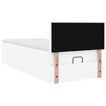vidaXL Cadre de lit ottoman avec matelas blanc pur 80x200cm similicuir