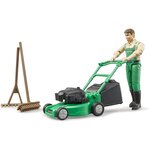 Bruder 62103 - bworld Jardinier avec tondeuse à gazon et outils de jardinage