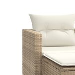 vidaXL Canapé de jardin 2 places avec tabourets beige résine tressée