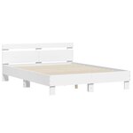 vidaXL Cadre de lit avec LED sans matelas blanc 140x190 cm