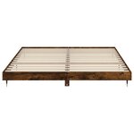vidaXL Cadre de lit sans matelas chêne fumé 200x200 cm bois ingénierie