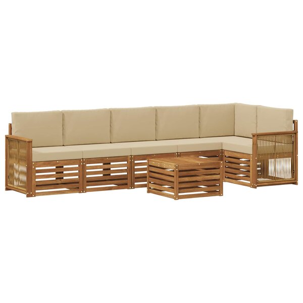 vidaXL Ensemble de canapés d'extérieur 6 pc Naturel